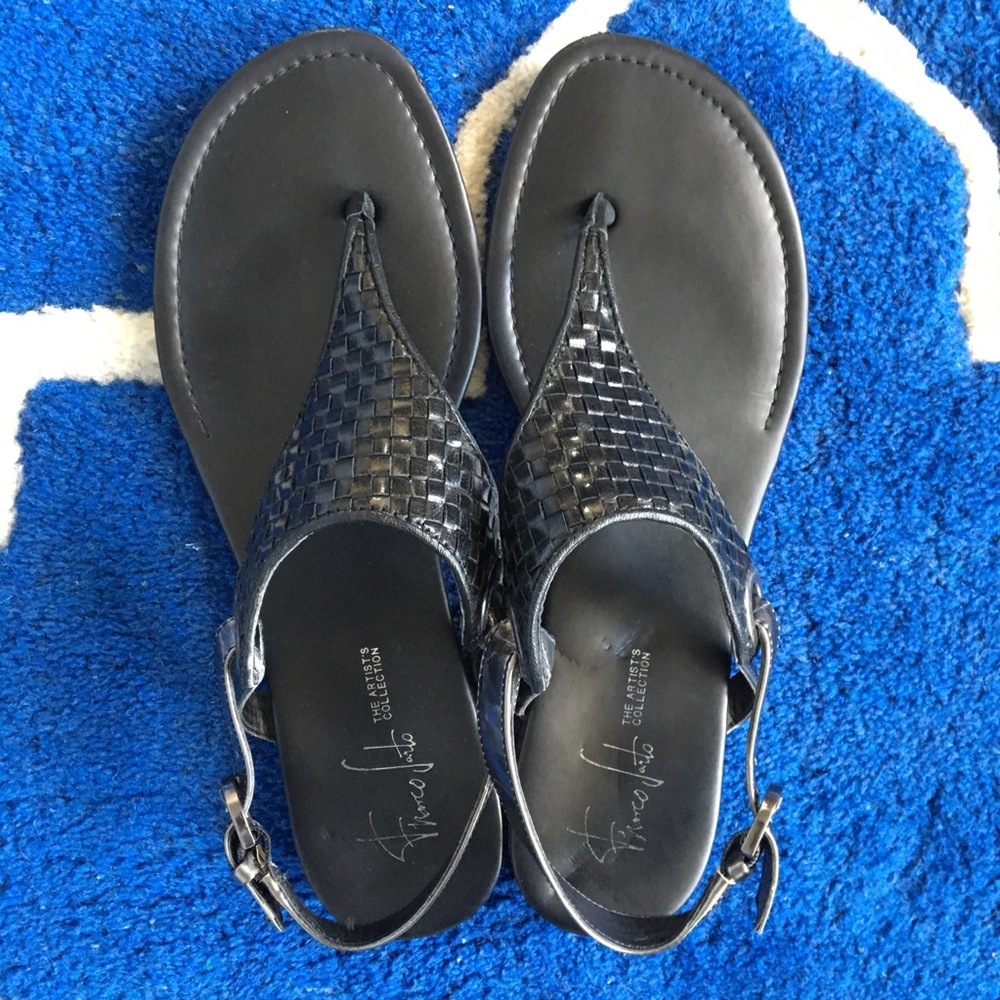 Franco Sarto Black Leather Sandals